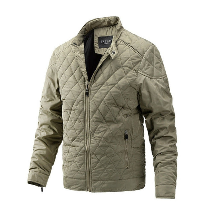 Casual men's autumn jacket with diamond pattern – Max