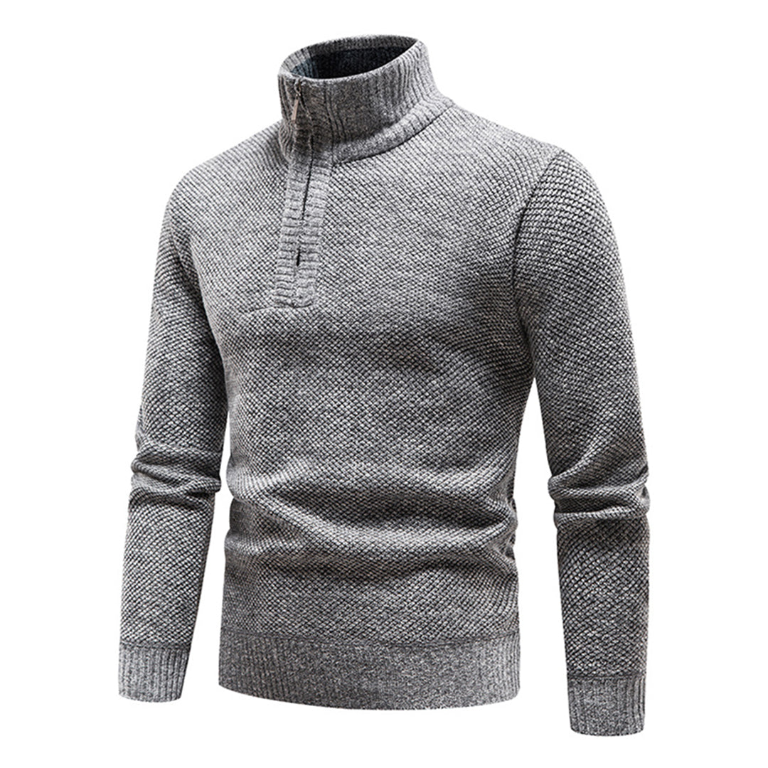 Knitted Men's Sweater with Half Zip – Cedric