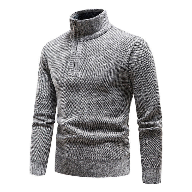 Knitted Men's Sweater with Half Zip – Cedric