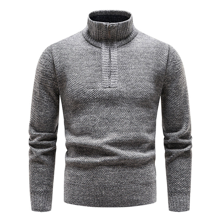 Knitted Men's Sweater with Half Zip – Cedric