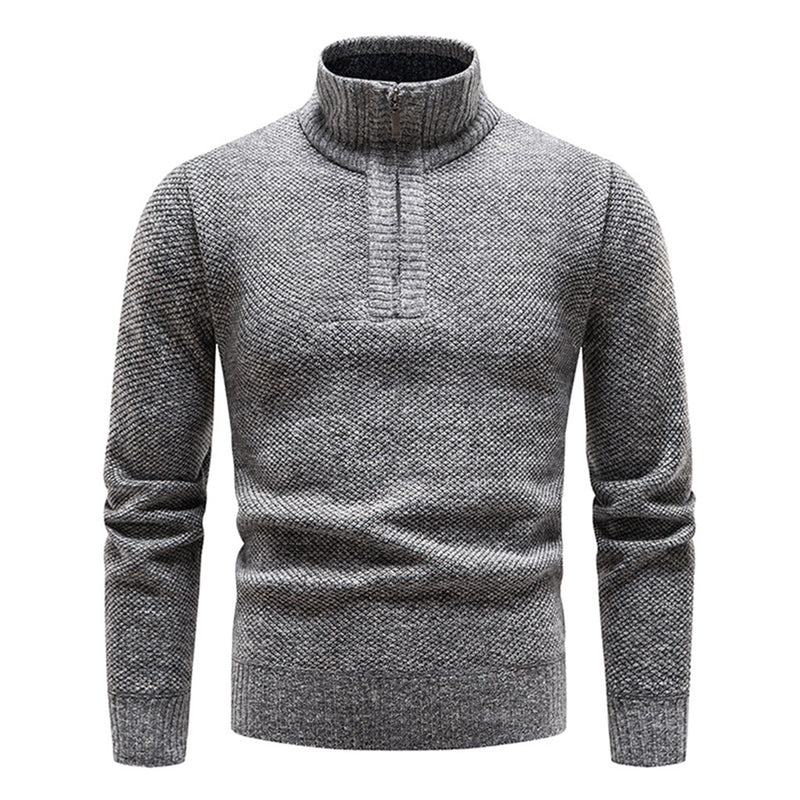 Knitted Men's Sweater with Half Zip – Cedric