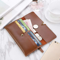 Elegant Long Wallet | Soft Velvet Leather with Gold Clasp