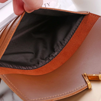 Elegant Long Wallet | Soft Velvet Leather with Gold Clasp
