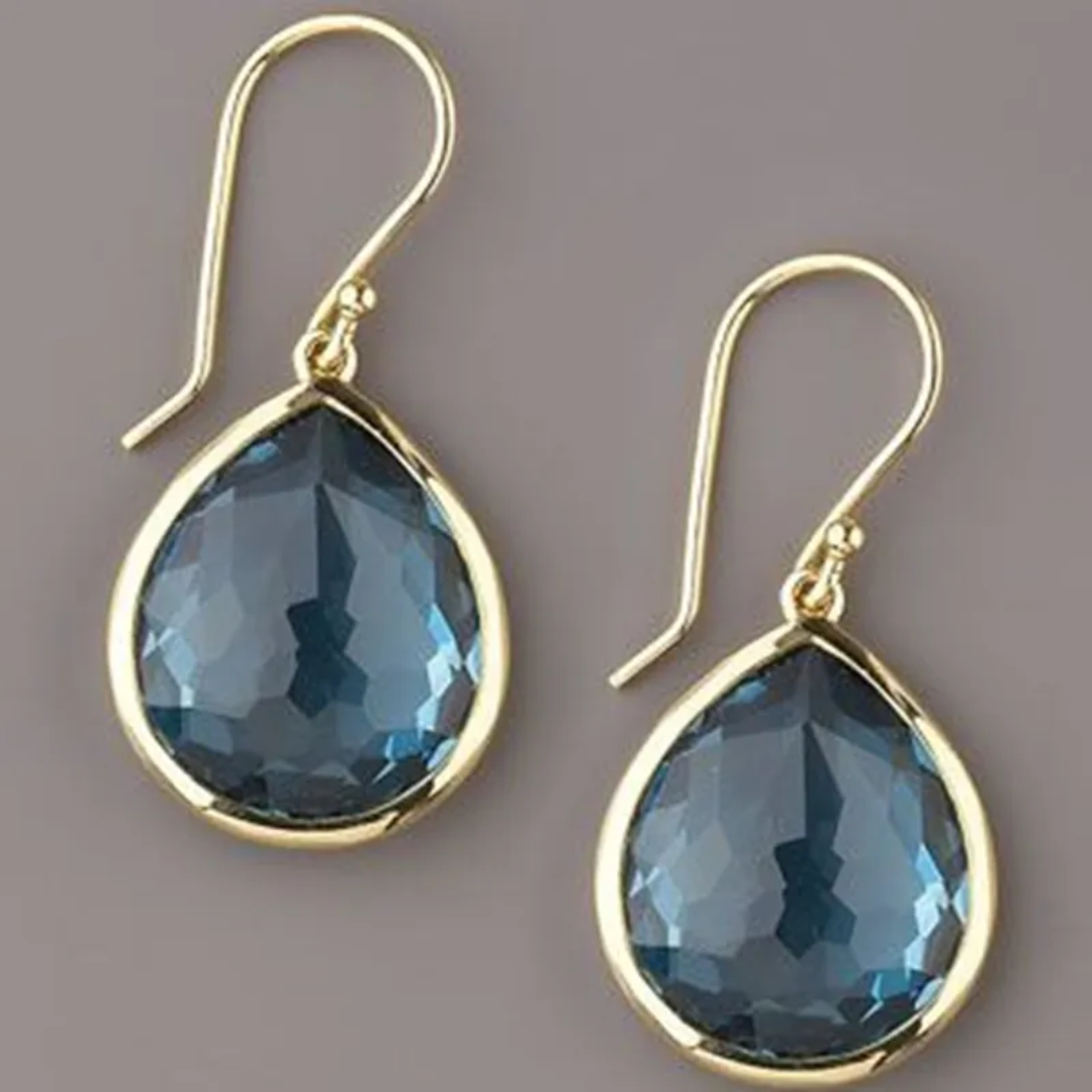 Vintage Blue Crystal Earrings – Amara