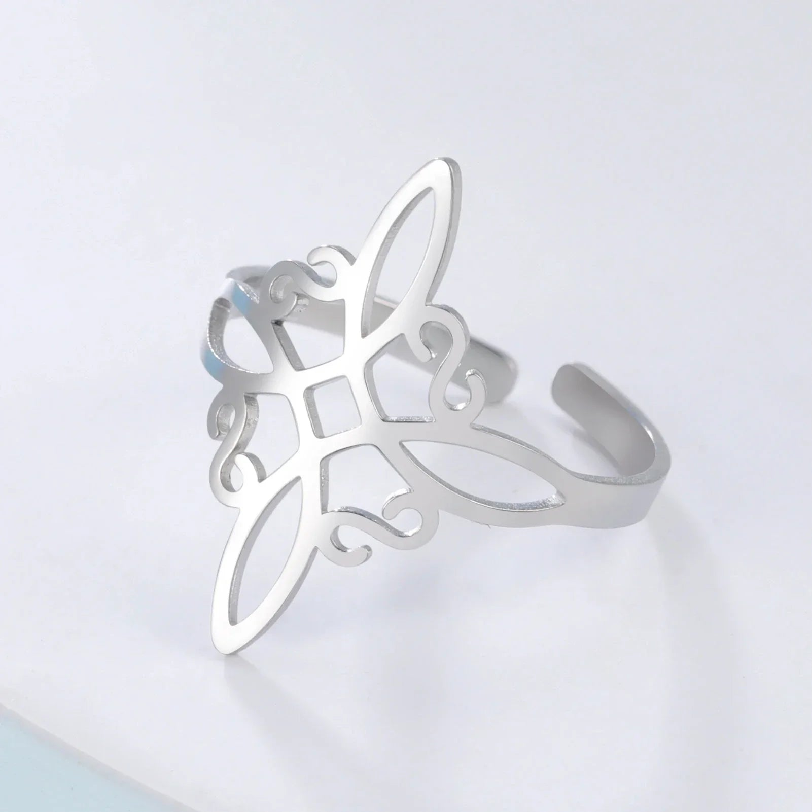 Cross Knot Protection Amulet Ring | Women's Silver Ring