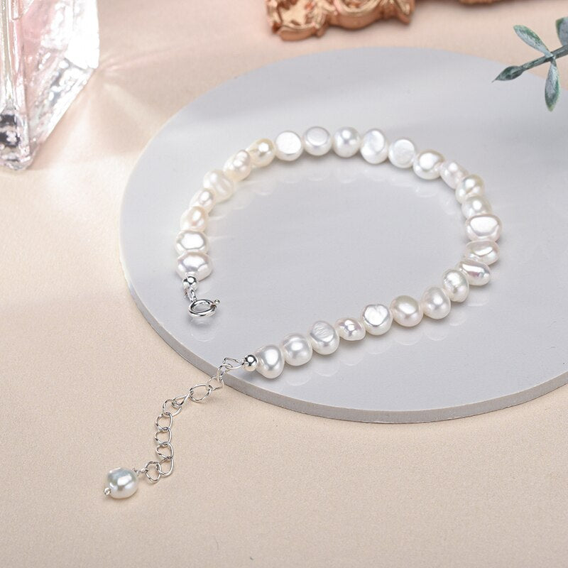 Silver Bracelet with Freshwater Pearls | Timeless Charm Collection