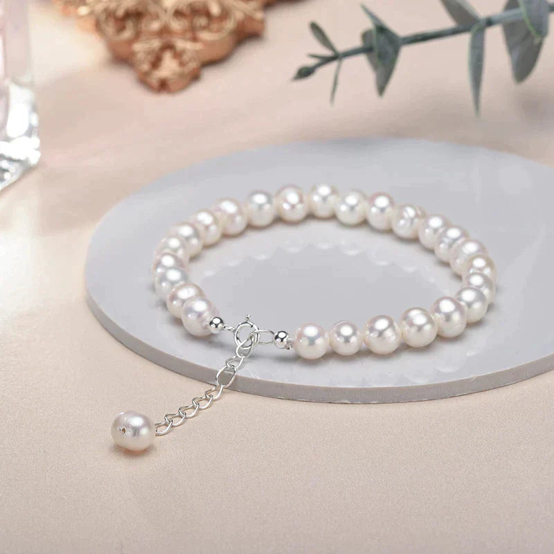 Silver Bracelet with Freshwater Pearls | Timeless Charm Collection