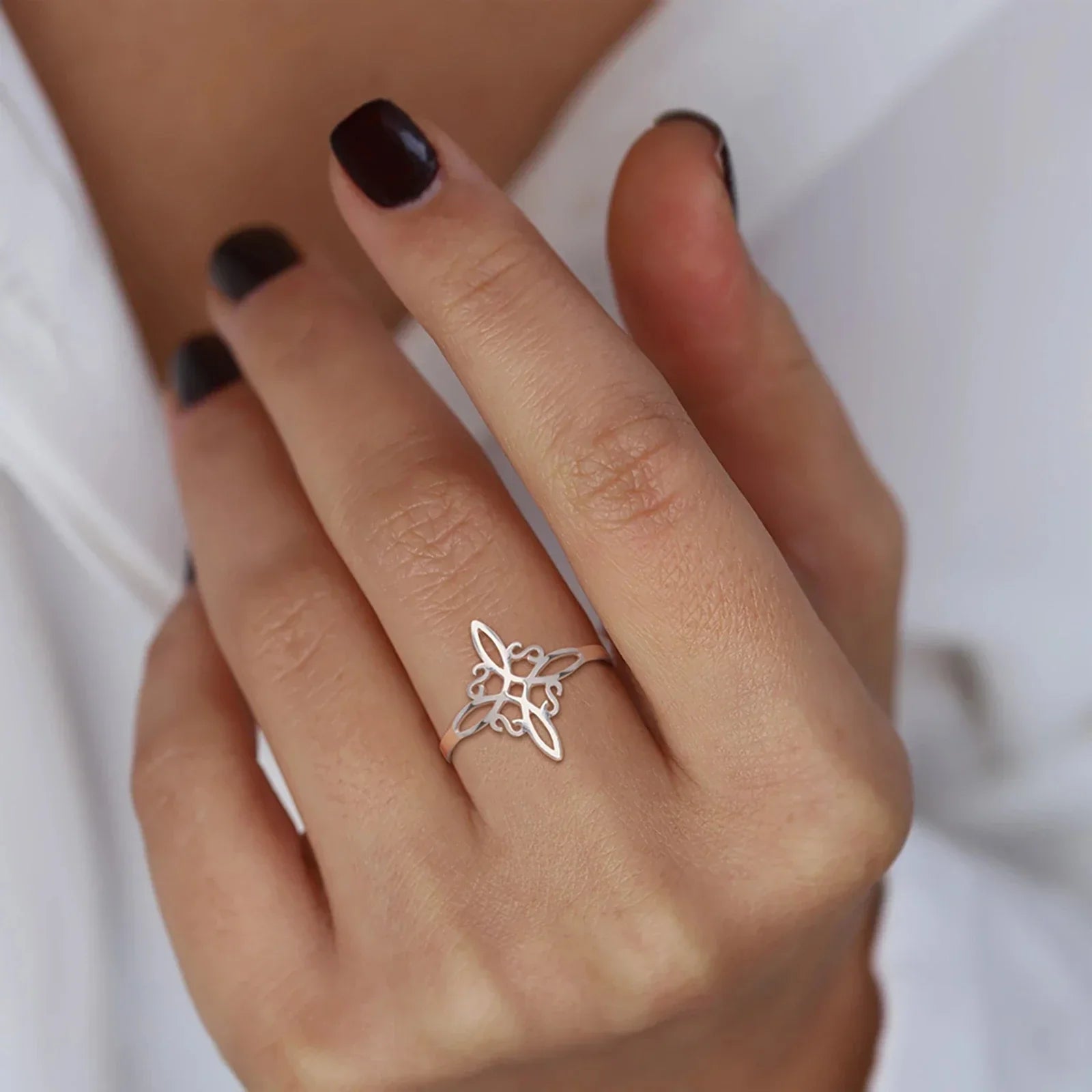 Cross Knot Protection Amulet Ring | Women's Silver Ring