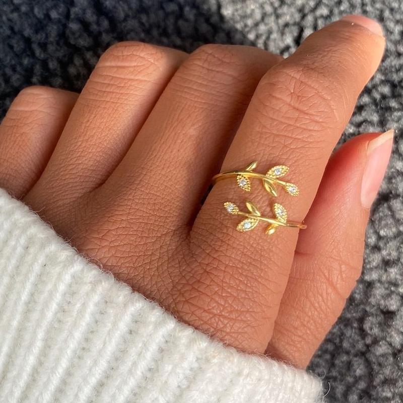 Elegant Leaf Ring | Nature-Inspired Adjustable Jewellery for Women