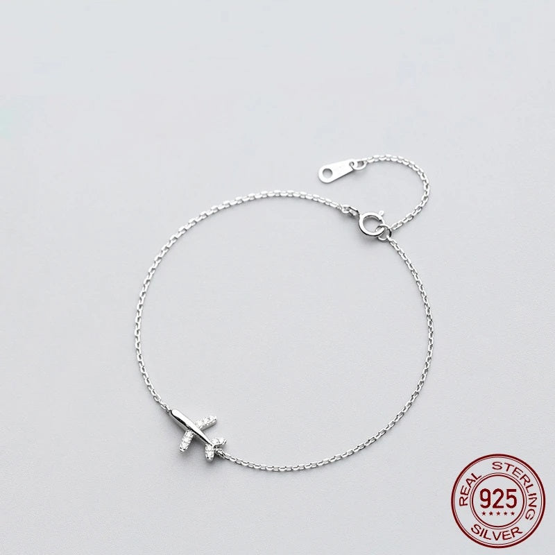 Silver Plane Bracelet | Charm for Adventurous Spirit