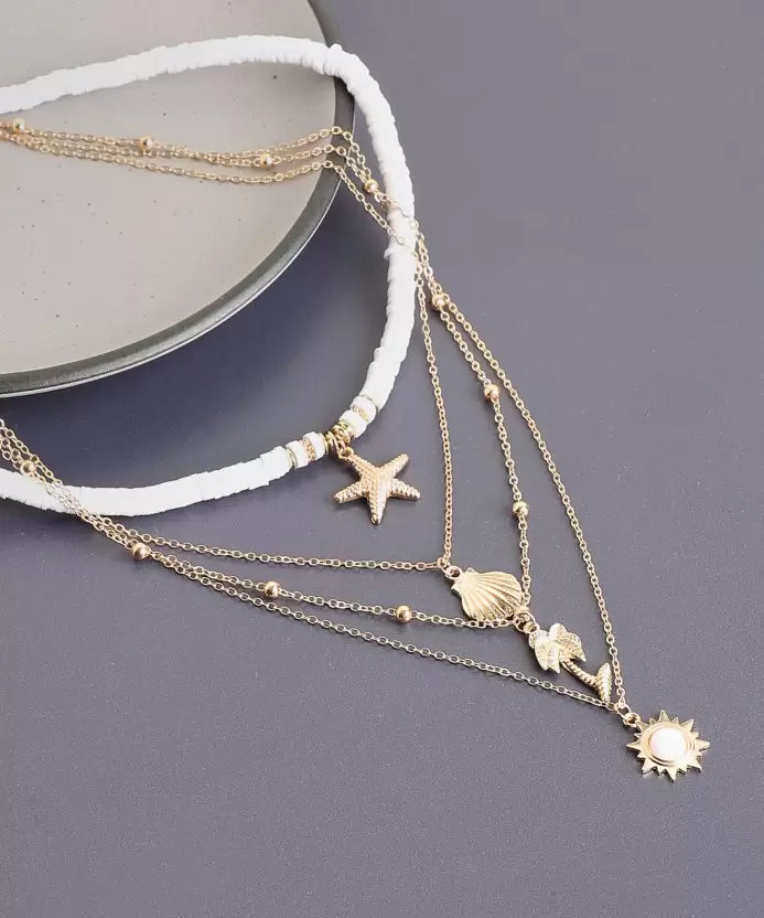 Stylish Starfish Layered Necklace