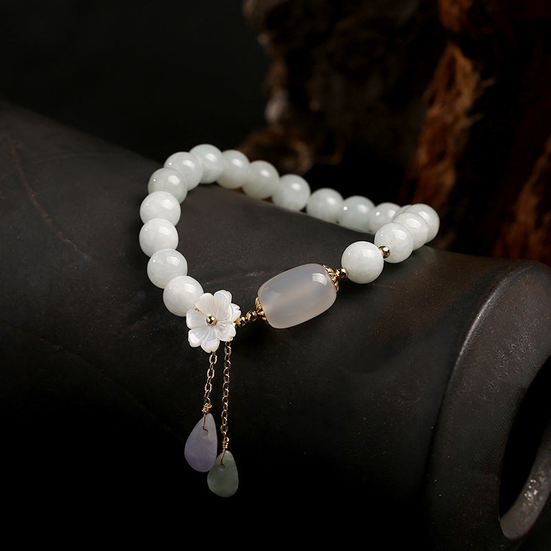 NATURAL JADE AND AGATE STONE BRACELET