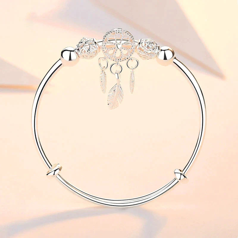 Sterling Silver Dreamcatcher Bracelet | Protection & Positivity Ensemble