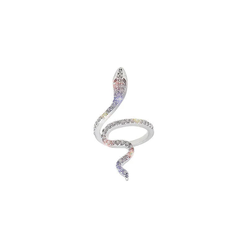 Adjustable Snake Ring | Zirconia Accents | Statement Jewellery