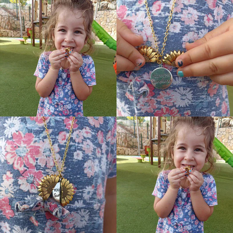 "You're My Sunshine" Sunflower Locket Necklace