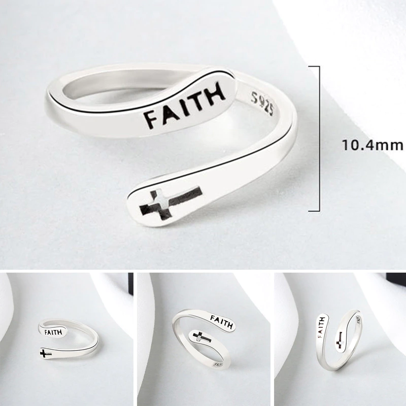 Sterling Silver Faith Ring for Women