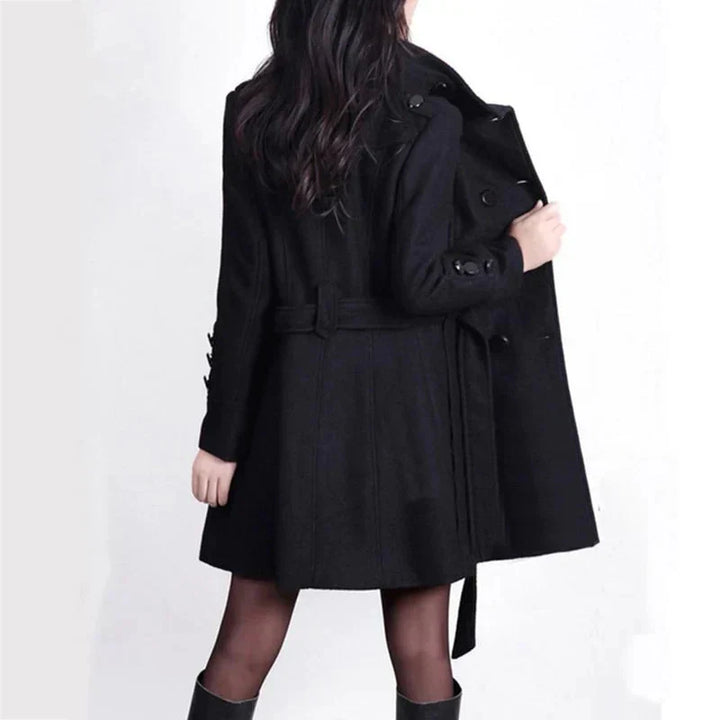 Women's coat with belt & double button placket – Alvara