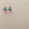 Round Turquoise Earrings with a Colourful Design - Selina