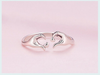 925 Sterling Silver Love Embrace Couple Rings | Adjustable