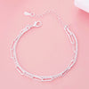 925 Sterling Silver Double Chain Bracelet