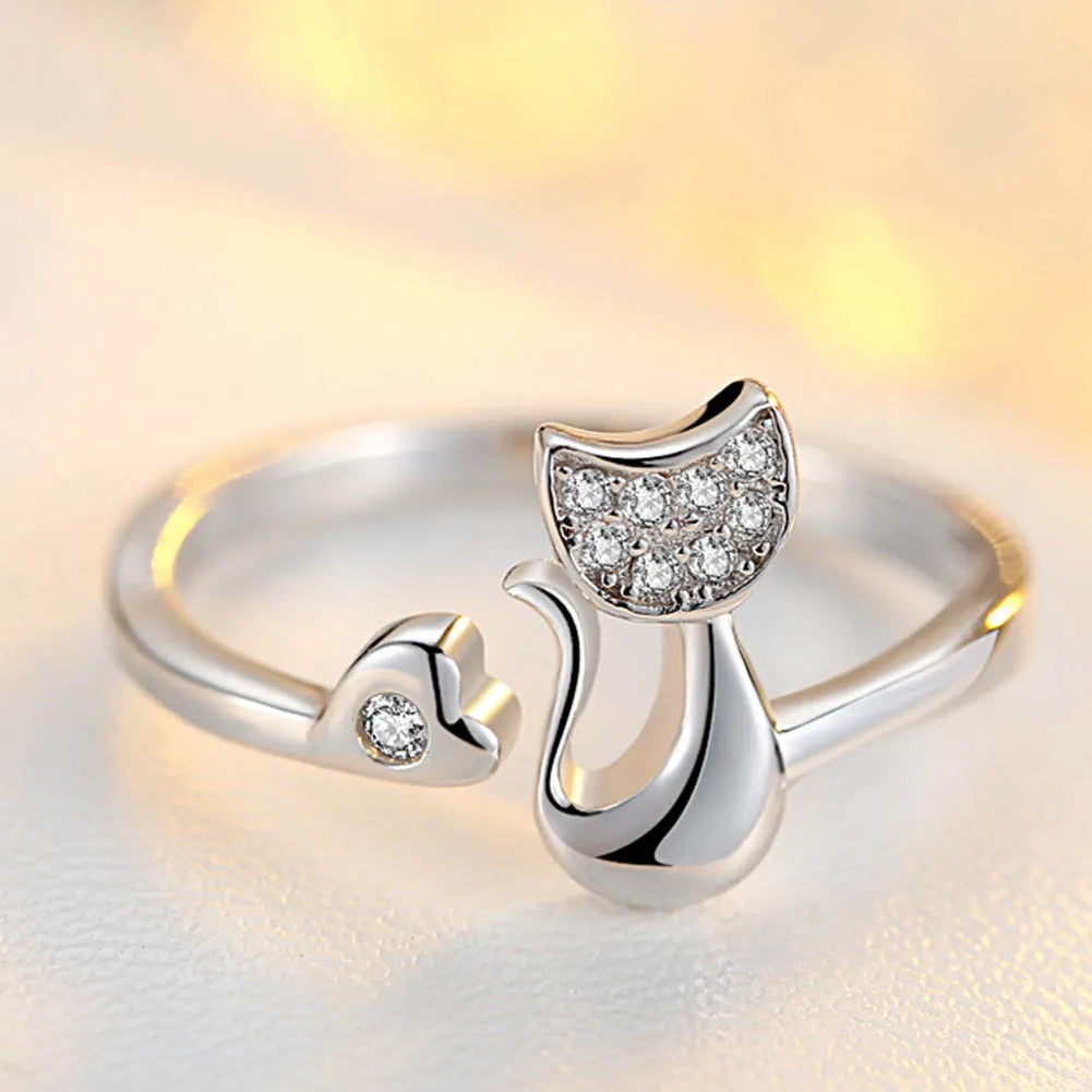 Lucky Cat Ring | Women's Adjustable Fashion Jewellery