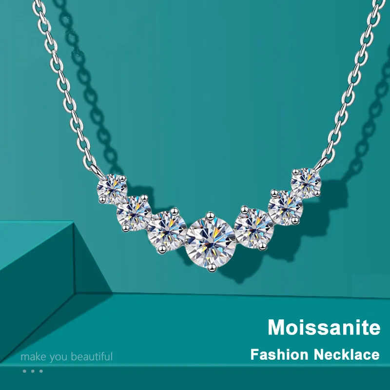 Exquisite 925 Sterling Silver Moissanite Necklace