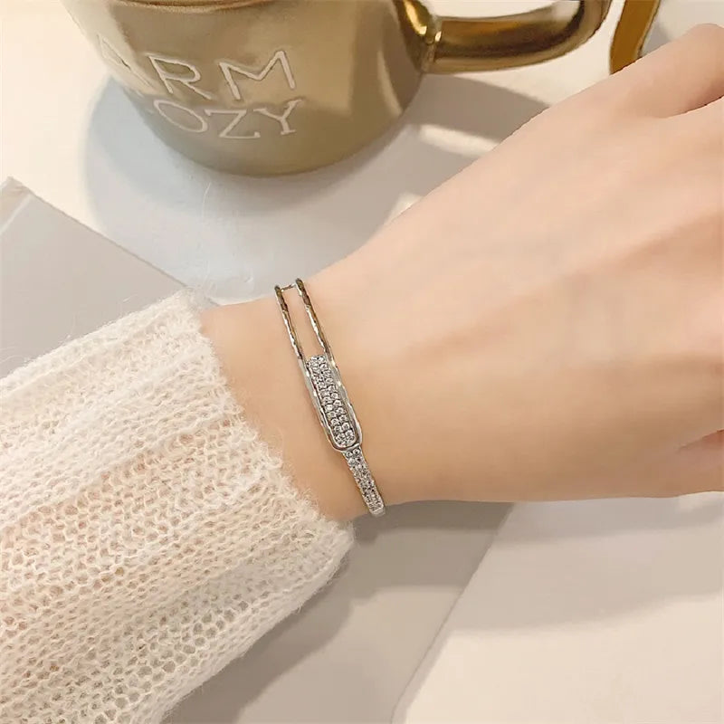 Open Cuff Bracelet | 925 Sterling Silver | Zirconia