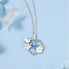 SILVER SEASHELL FLOWER HEART NECKLACE