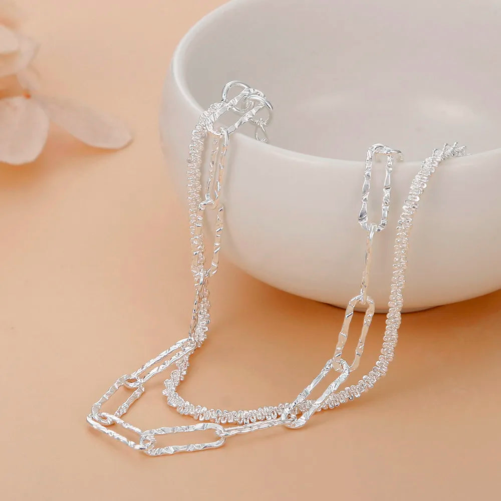 925 Sterling Silver Double Chain Bracelet