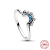 Sparkling Moon & Sun Silver Crystal Ring | Women's Fashion Jewellery