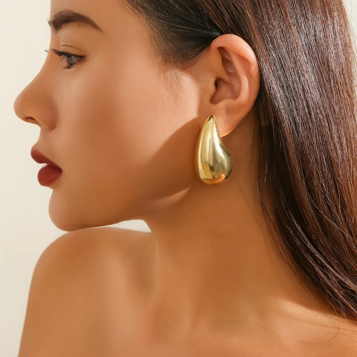 Gold Coloured Drop Earrings | Sparkling Crystals