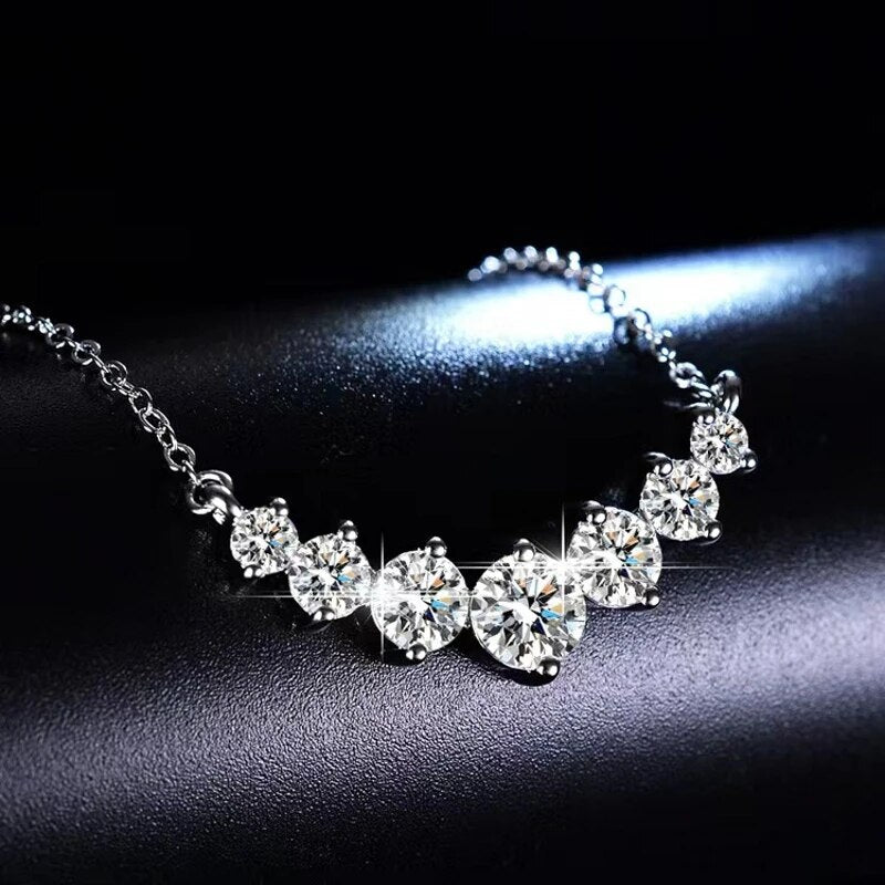 Exquisite 925 Sterling Silver Moissanite Necklace