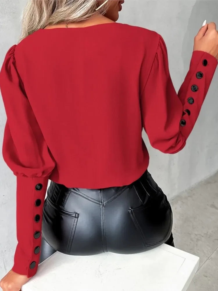 Ladies' Blouse with V-Neck – Isolde