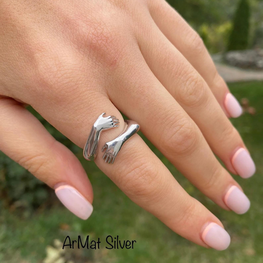 Silver Hug Ring | Elegant Hug Design