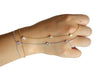 Crystal Chain Bracelet with Finger Ring | Elegant Palm Jewellery