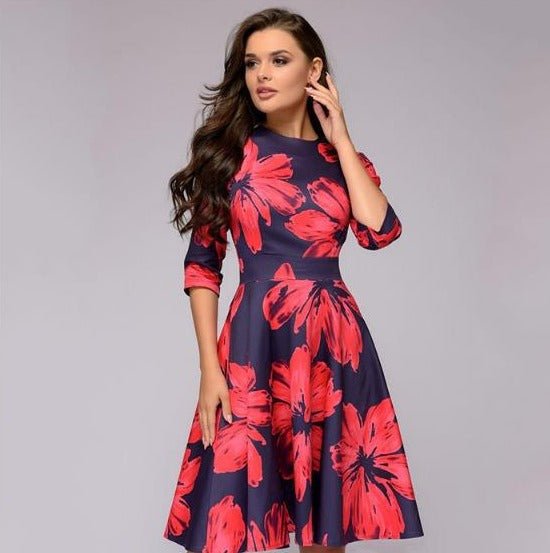 Retro dress with floral pattern – Florina