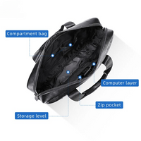Men’s Genuine Leather Laptop Shoulder Bag 15.6 Inch