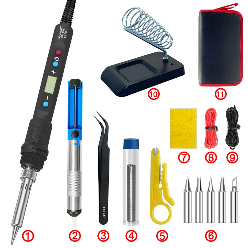 Digital Display 80W Soldering Iron Set with Adjustable Temperature – Fusion