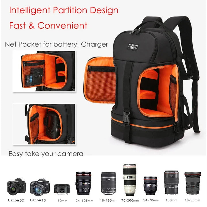 Professional Waterproof DSLR Camera Backpack with Tripod Straps & Rain Cover – Darius
