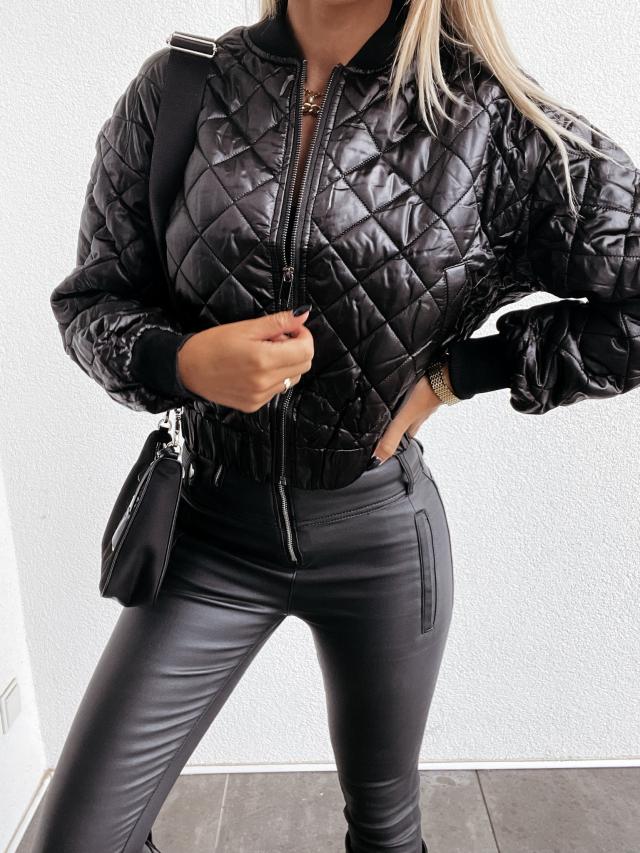 Padded ladies bomber jacket with pockets – Marisa