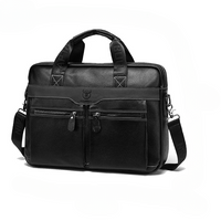 Men’s Genuine Leather Laptop Shoulder Bag 15.6 Inch