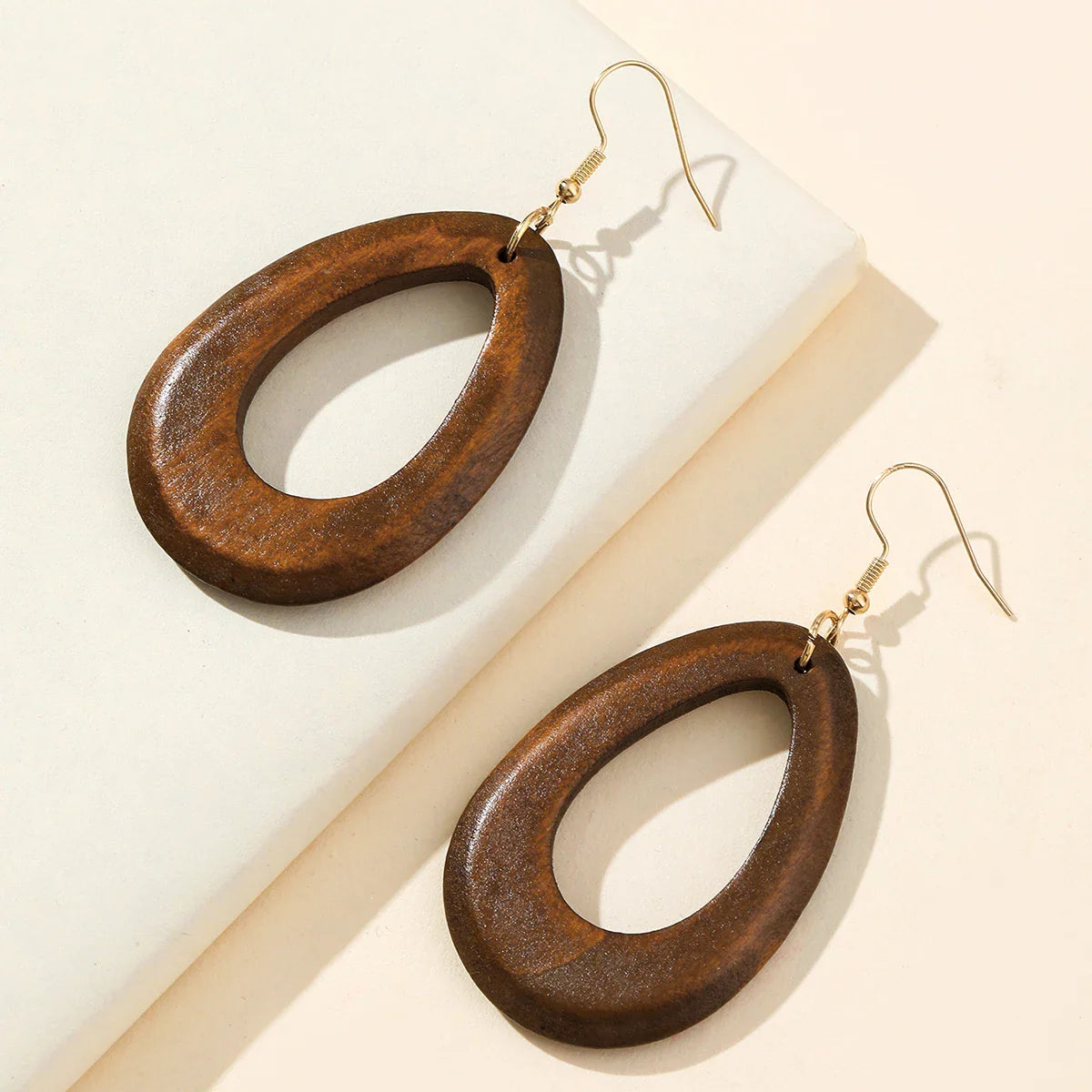 Retro Carved Wooden Earrings | Unique Handmade Jewellery