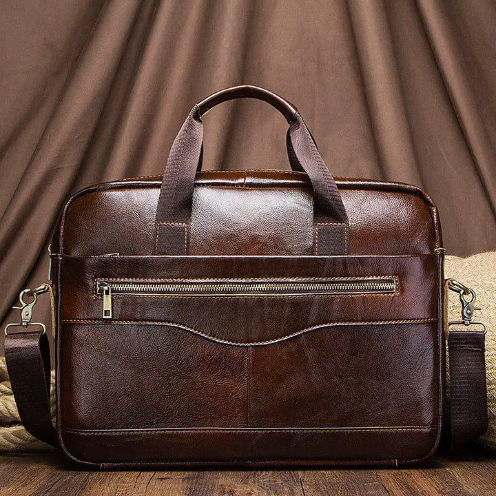 Genuine Leather Business Laptop Shoulder Bag