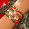 4 PIECE CHRISTMAS BEAD BRACELET SET