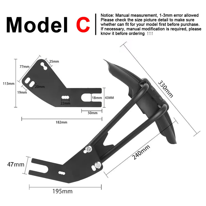 Universal Motorcycle Rear Fender Mudguard with Steel Bracket – TrailGuard
