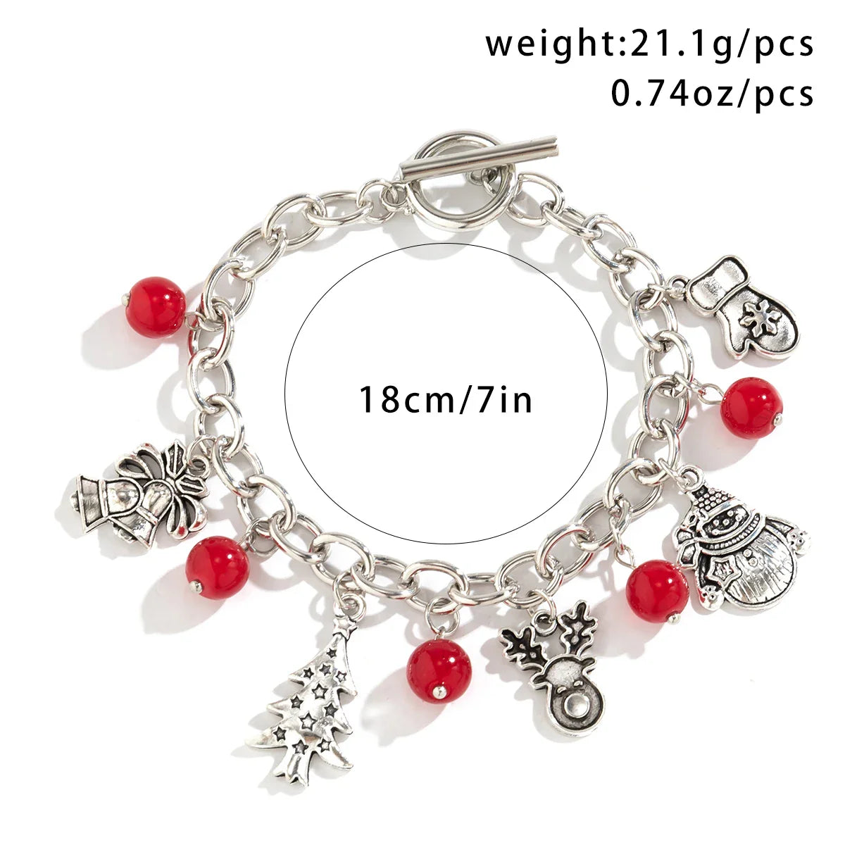 Festive Silver Charm Bracelet