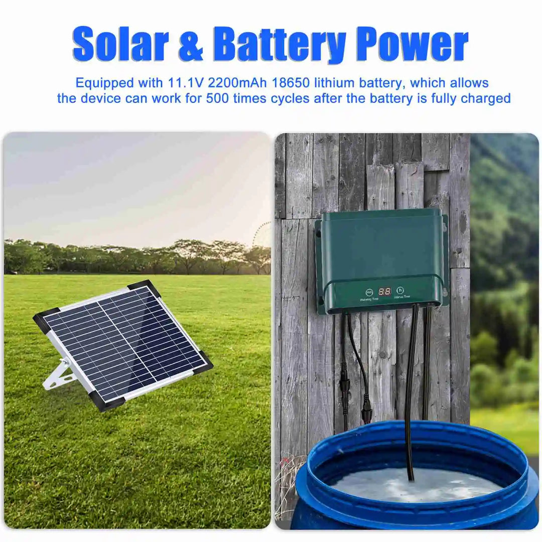 Solar Drip Irrigation System Kit Automatic Watering with 30 Modes & 7 Timers – AquaFlow