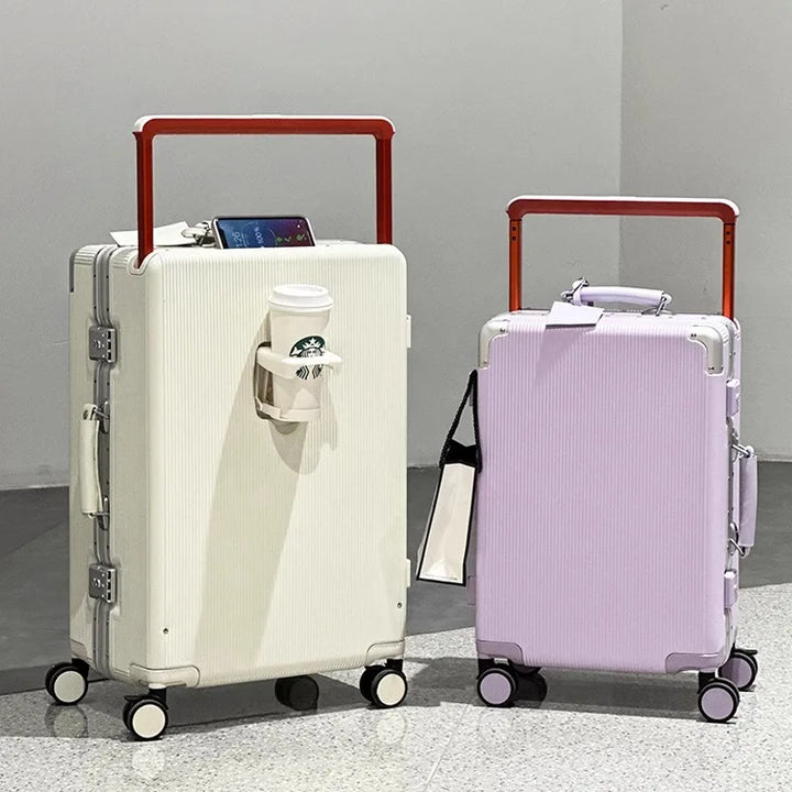 Wide-Handle Aluminium Frame PC Luggage – Lightweight & Durable Travel Case