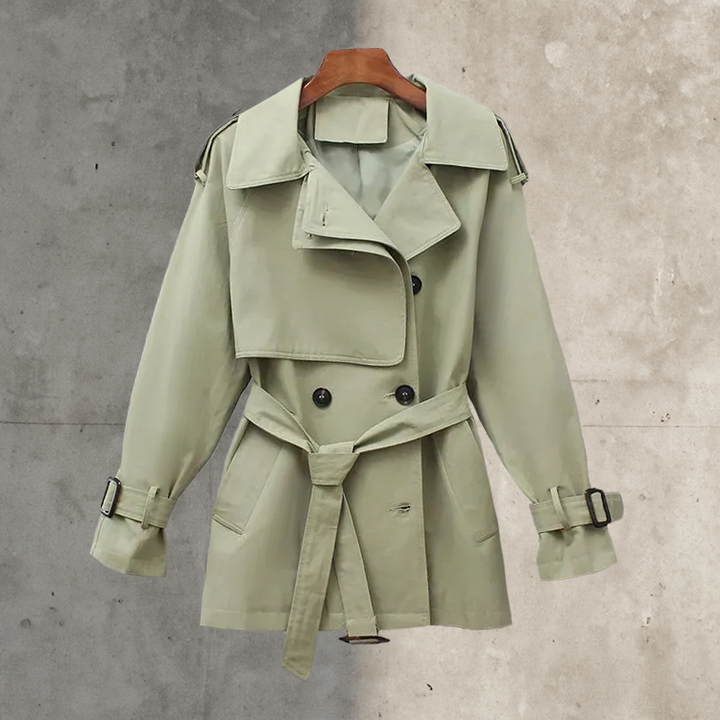 Women’s double-breasted trench coat with belt – Rosemary