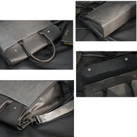 Men’s Retro PU Leather Briefcase with Shoulder Strap